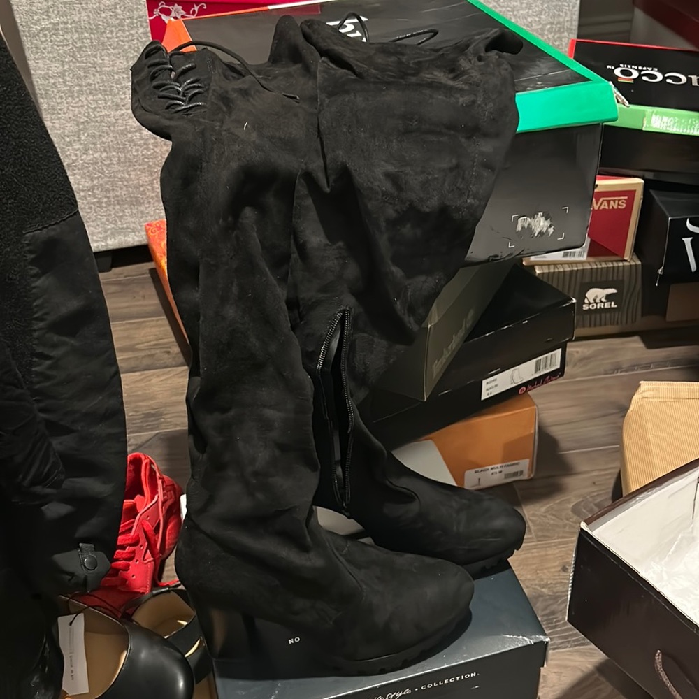 Suede over the knee boots